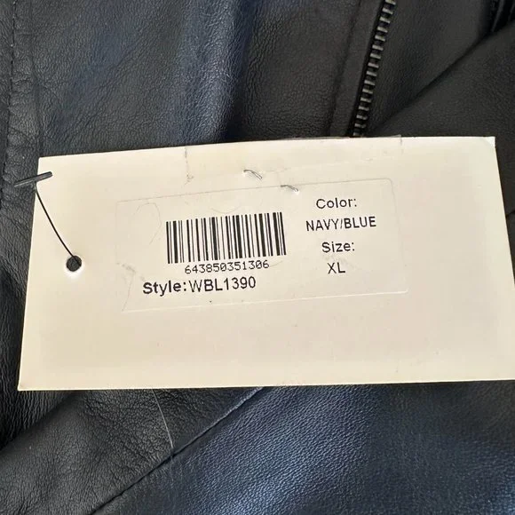 Whet Blue REBEL WOMENS FASHION LEATHER JACKET NAVY BLUE Size XL